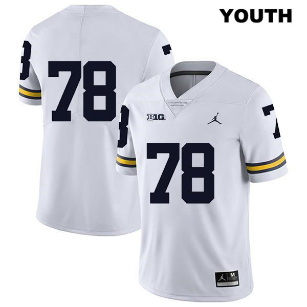 Youth NCAA Michigan Wolverines Griffin Korican #78 No Name White Jordan Brand Authentic Stitched Legend Football College Jersey WD25J16WE